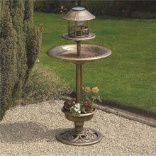 Load image into Gallery viewer, Copper Effect Solar Bird Bath And Feeding Station
