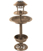 Load image into Gallery viewer, Copper Effect Solar Bird Bath And Feeding Station
