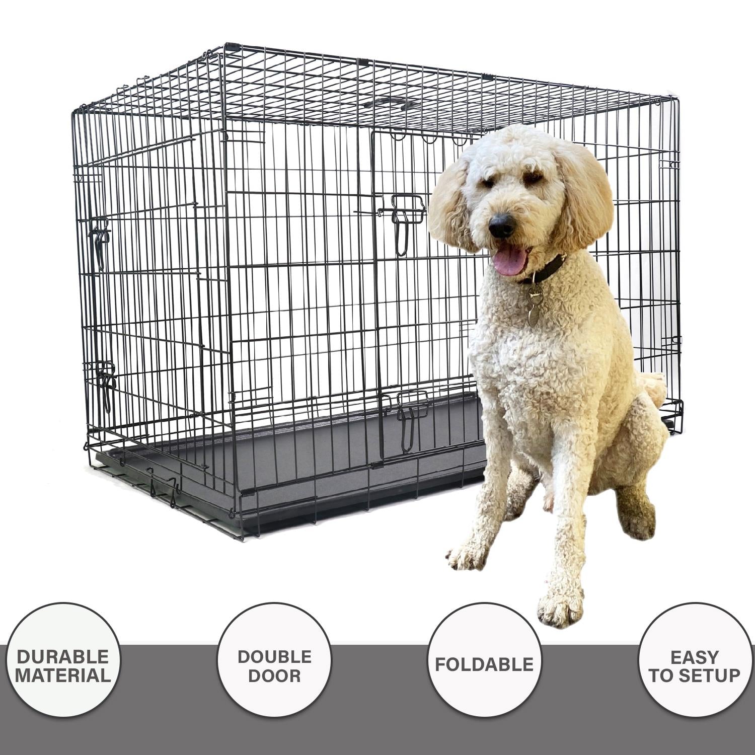 36 double on sale door folding crate